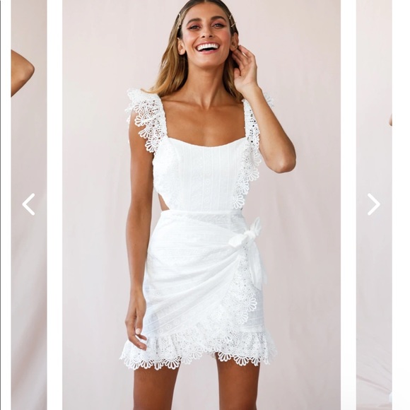 Selfie Leslie Dresses & Skirts - NWT White Lacey Dressy Graduation / Confirmation Dress